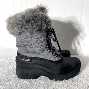 Ice Fields Grey Insulated Mid Calf Winter Boots With said Fur Trim 7